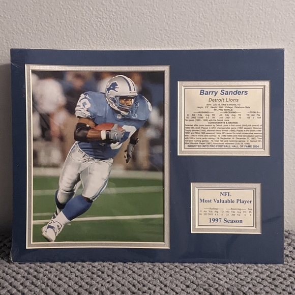 🆕 NFL Barry Sanders Memorabilia 14 x 11 in - Picture 1 of 3